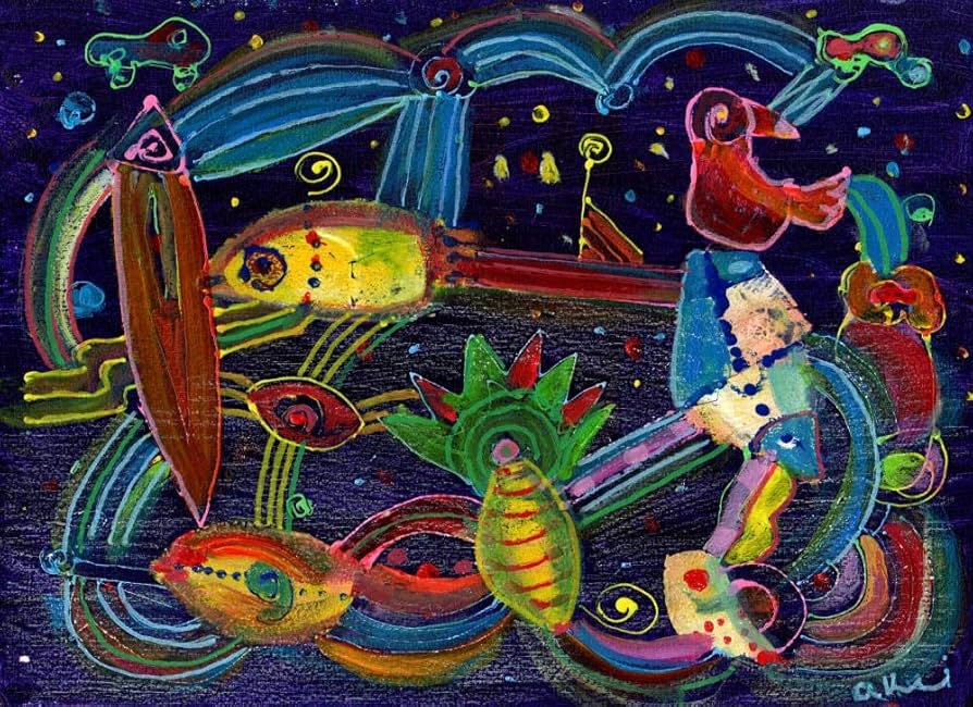 Amazon | 秋永清二 「夜の海」 抽象画 絵画 ミクストメディア 額